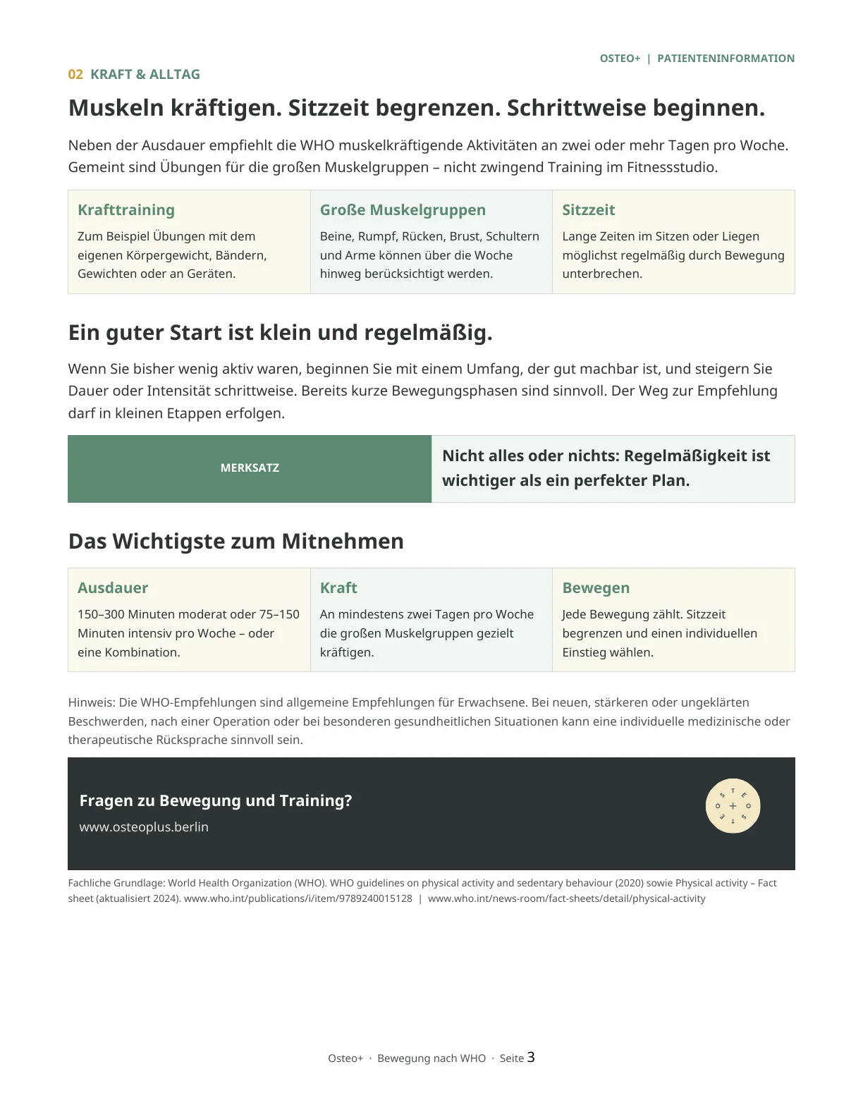 Seite 3 des Infoblatts Bewegung, die wirkt